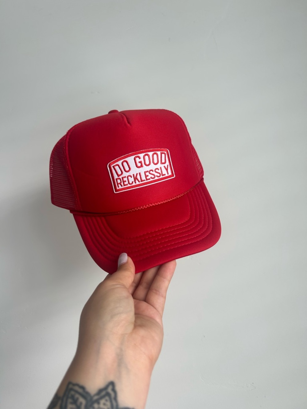 Red 'Do Good Recklessly' Trucker Hat